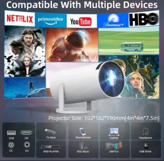 Proyector HD 1080P 4K 1500 ANSI Blanco