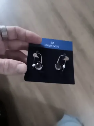 Pendientes Swarovski Grises y Plateados