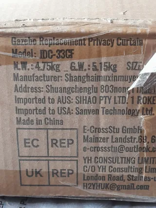 Tenda Gazebo Vevor 284x284cm Telo Privacy laterale