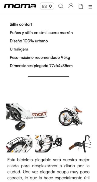 Bicicleta plegable negra