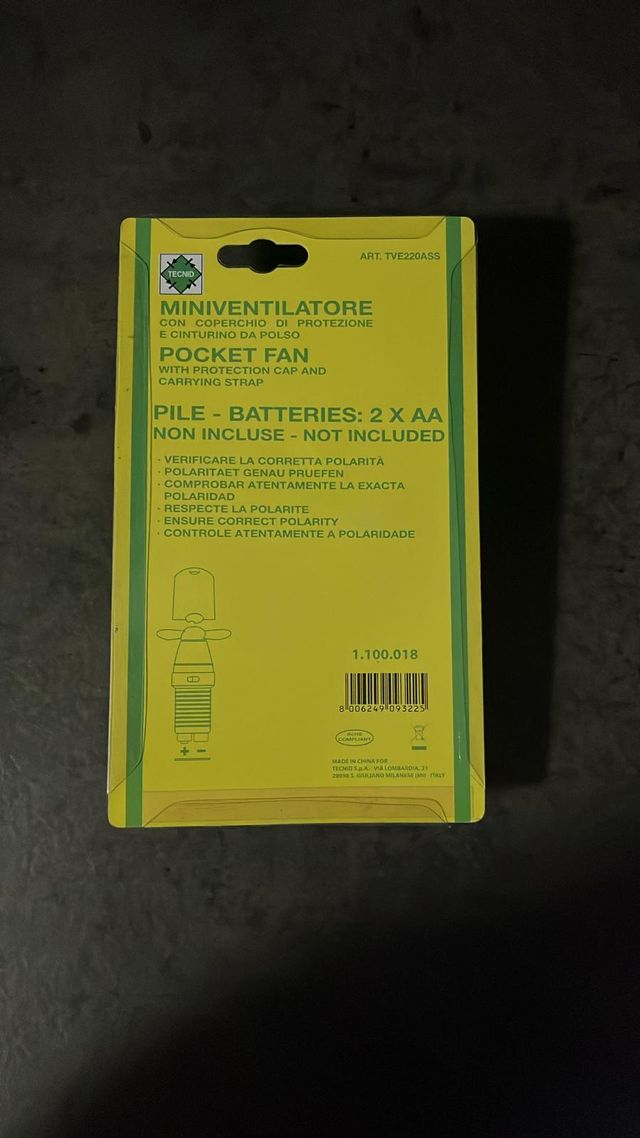 Miniventilatore portatile - NUOVO, confezionato.