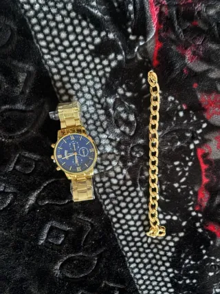 Pack Elegante Dorado: Reloj + Pulsera