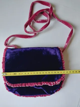 Bolso de terciopelo rosa y morado