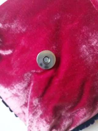 Bolso de terciopelo rosa y morado