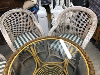 Conjunto Mesa y 4 Sillones Terraza Mimbre
