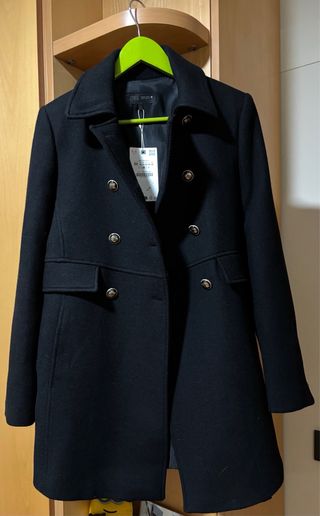 Abrigo negro Zara talla S