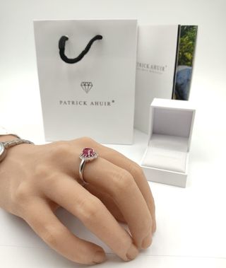 Anillo Plata con Rubí Natural Mujer