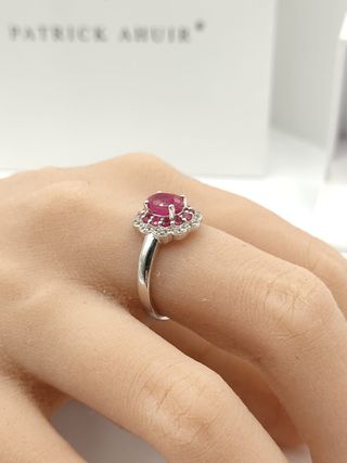 Anillo Plata con Rubí Natural Mujer