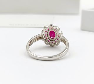 Anillo Plata con Rubí Natural Mujer