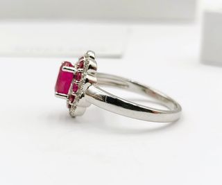 Anillo Plata con Rubí Natural Mujer