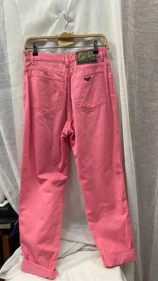 Pantalones vaqueros rosas de corte recto