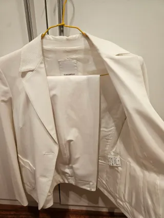 Traje de chaqueta y pantalón CARAMELO blanco