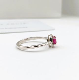 Anillo Plata con Rubí Natural Mujer