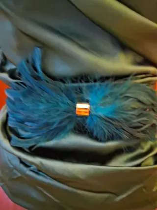 Top Elisabetta Franchi drappeggiato con piume