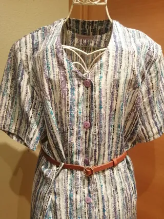 Vestido estampado rayas morado