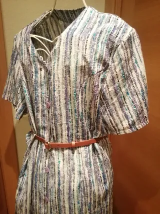 Vestido estampado rayas morado