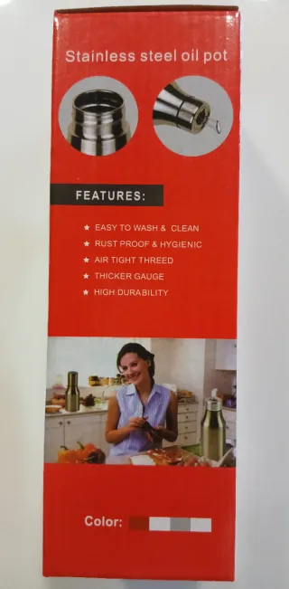 Botella de aceite de acero inoxidable Novata