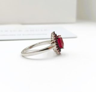 Anillo Plata Mujer Rubí Natural