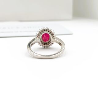 Anillo Plata Mujer Rubí Natural