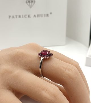 Anillo Plata Mujer Rubí Natural