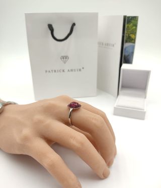 Anillo Plata Mujer Rubí Natural