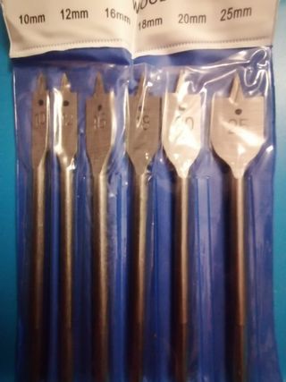 Brocas Planas Madera 6 Piezas