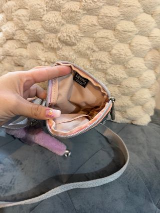 Bolso Kipling plateado con monito