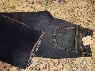 Pantalón Zara Crop Flare Azul