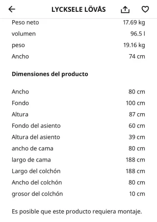 Sofá Cama Plegable Gris