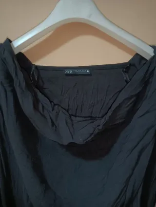 Vestito Midi Zara Nero Scollo Morbido Taglia M