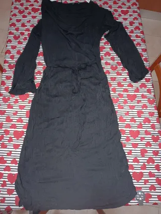 Vestito Midi Zara Nero Scollo Morbido Taglia M