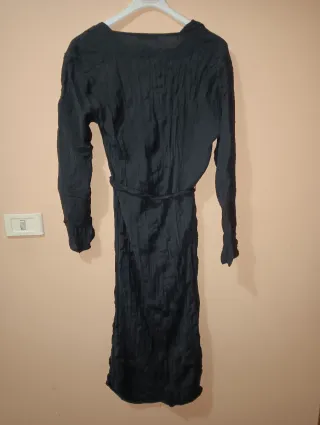 Vestito Midi Zara Nero Scollo Morbido Taglia M