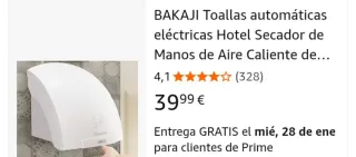 Secador de manos BAKAJI automático