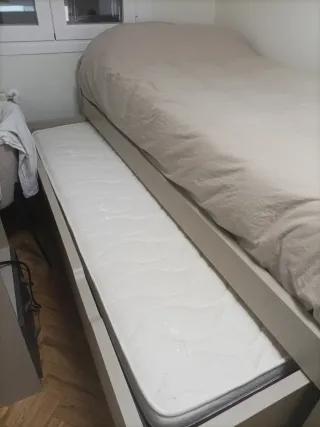 Habitación juvenil con mesa de estudio y cama nido