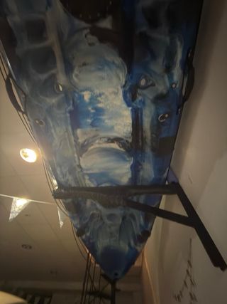 Kayak 2 plazas azul sirve para pesca y disfrute