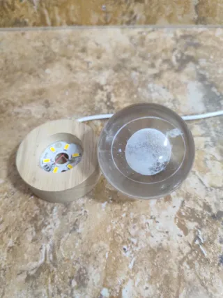 Lámpara Esfera Cristal 3D LED Noche