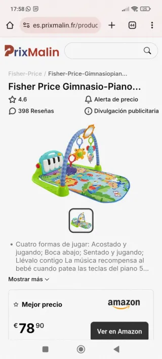 Gimnasio Bebé Fisher-Price Piano