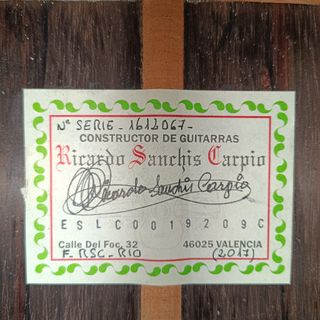 Guitarra Flamenca Ricardo Sanchís Carpio F RSC RIO