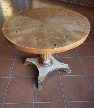 Tavolo in olmo intarsi di palissandro anni '30