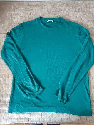 Jersey Zara Man Turquesa Manga Larga