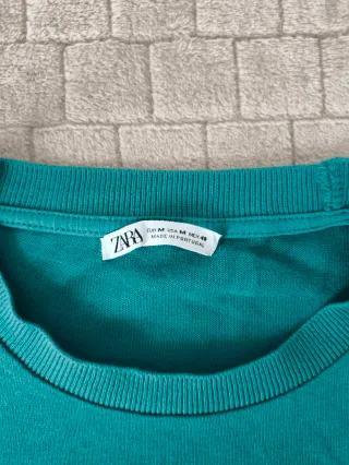 Jersey Zara Man Turquesa Manga Larga