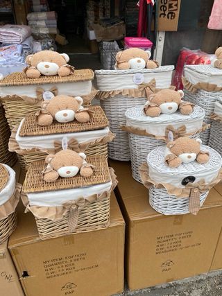 Set 2 Ceste Portaoggetti Orsetto