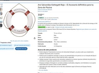 Aro Salvavidas Kattegatt Rojo Piscina