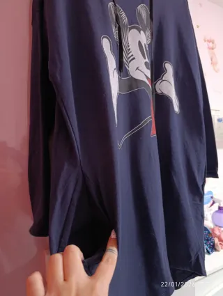 Sudadera Larga Mujer Mickey Mouse Azul