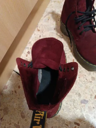 Botas Tipo Dr. Martens Piel Rojo T.37