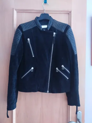 Cazadora Biker Negra Mango