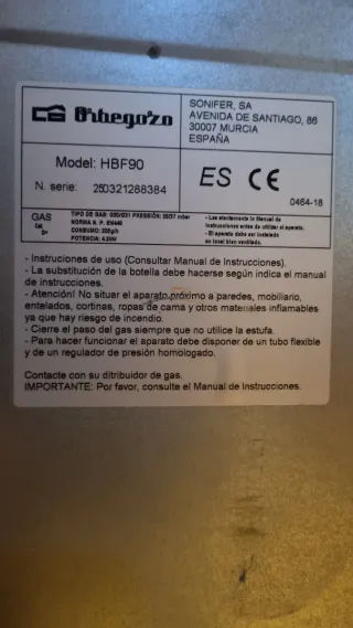 Estufa butano Llama Azul con caja