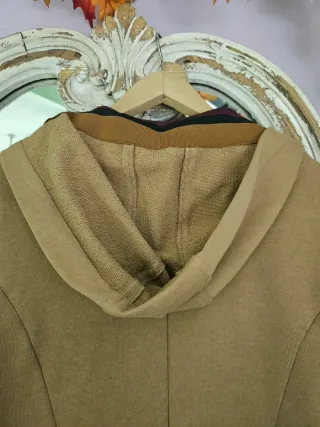 Giacca felpa con cappuccio cotone marrone