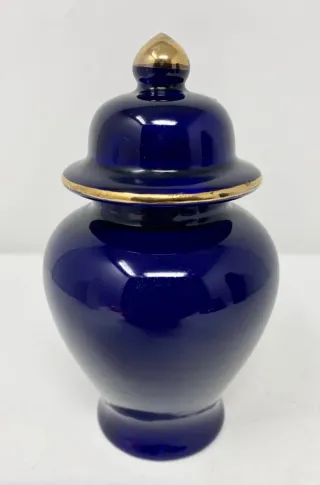 Tarro de jengibre porcelana azul cobalto vintage