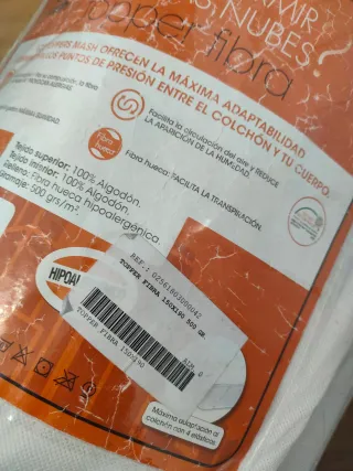 Topper sobrecolchón 150x190 cm